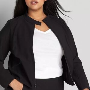 𝅺NEW! LANE BRYANT Black Plus Size On the Go Moto Jacket Coat 28.